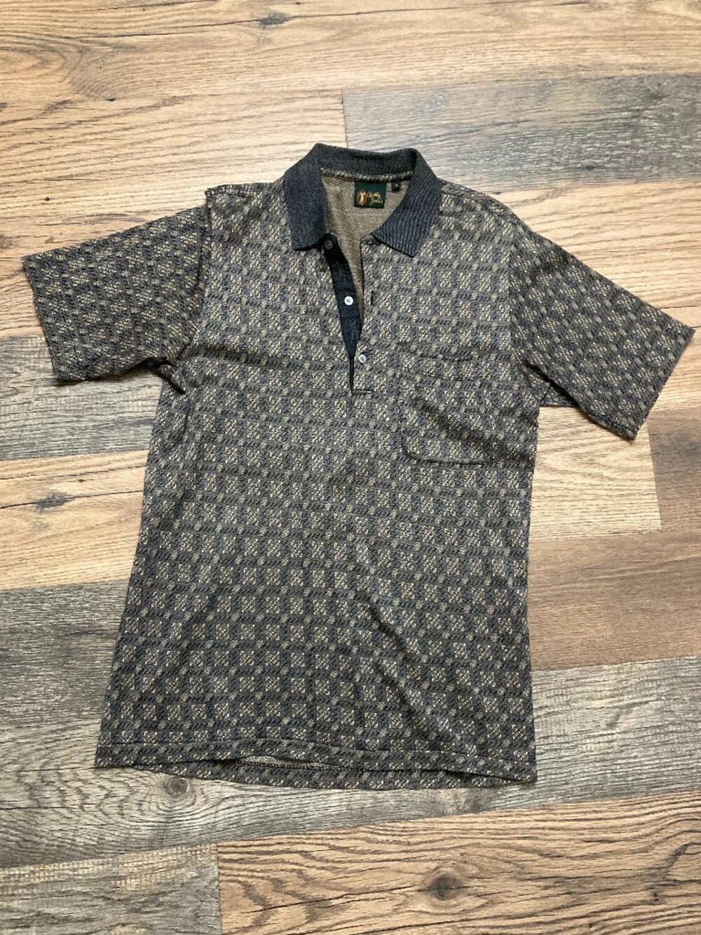 Bobby Jones Men’s Polo Shirt Size S 100% Cotton Made in Italy Geometric Golf